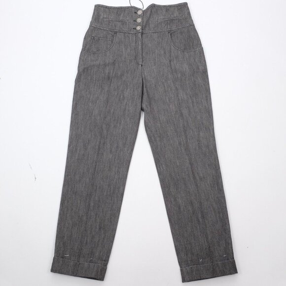 Chanel 10P jeans 42 US 10 gray high waist 3 button gray distressed 2010 - Picture 9 of 16